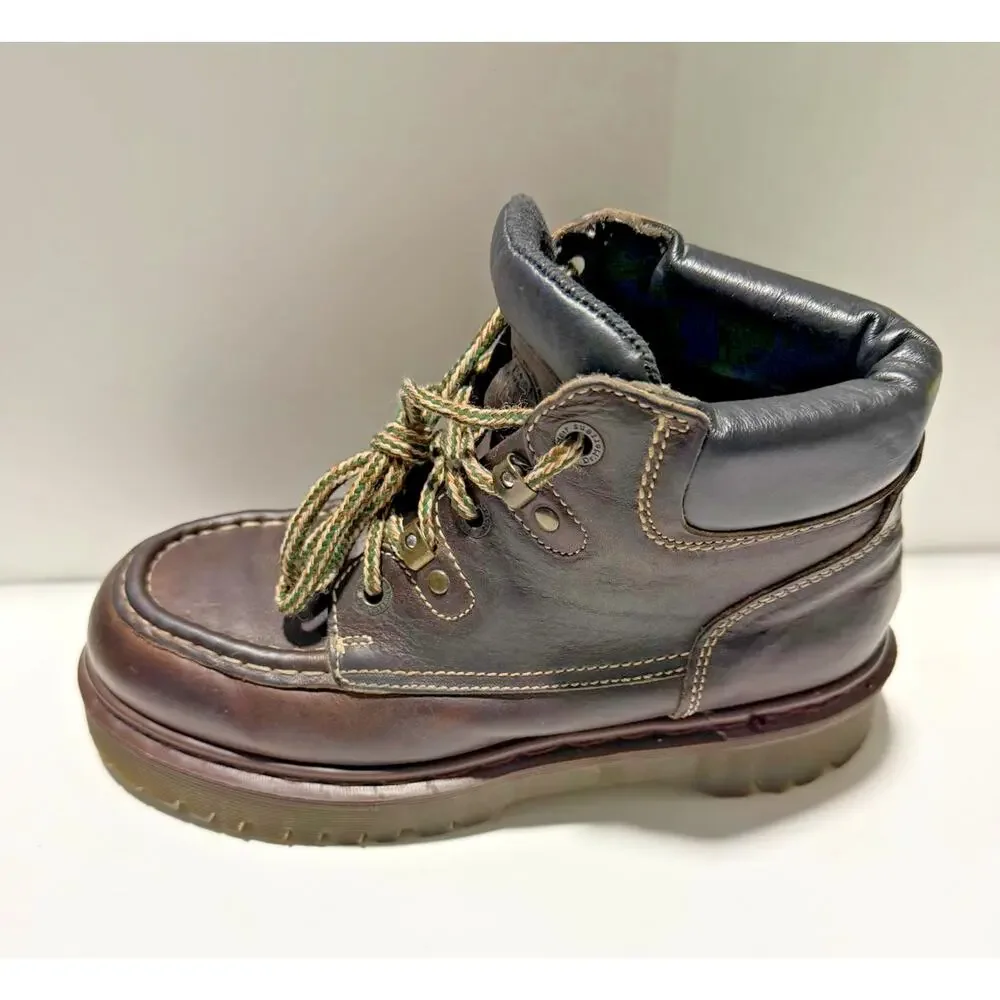 VTG Dr Martens 8507 Made In England Brown Leather Lug Sole boots UK 6 US M 7 W8